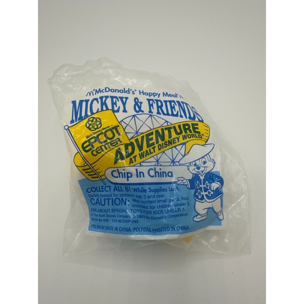 1993 McDonald's Chip‎ in China Disney Happy Meal Toy Sealed Vintage